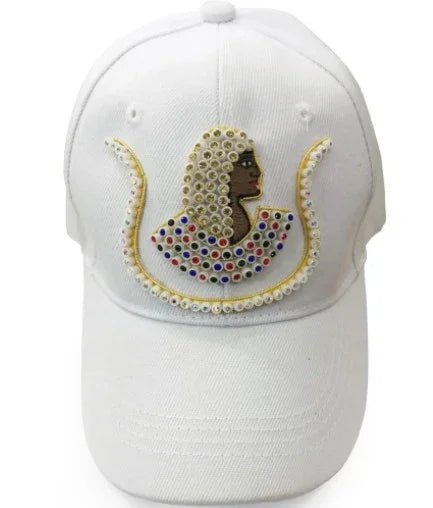 Daughters of Isis Jewel Embroidered White Baseball Cap