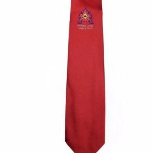 Masonic Regalia Red Tie with lodge logo