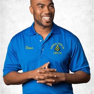 Performance Mesh Lodge Polo - Medium, Red, Black, Masonic